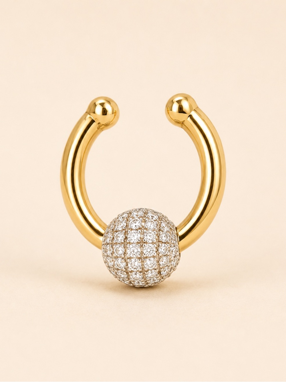 Gold & Silver Ear Cuff Cubic Zirconia Non-Piercing